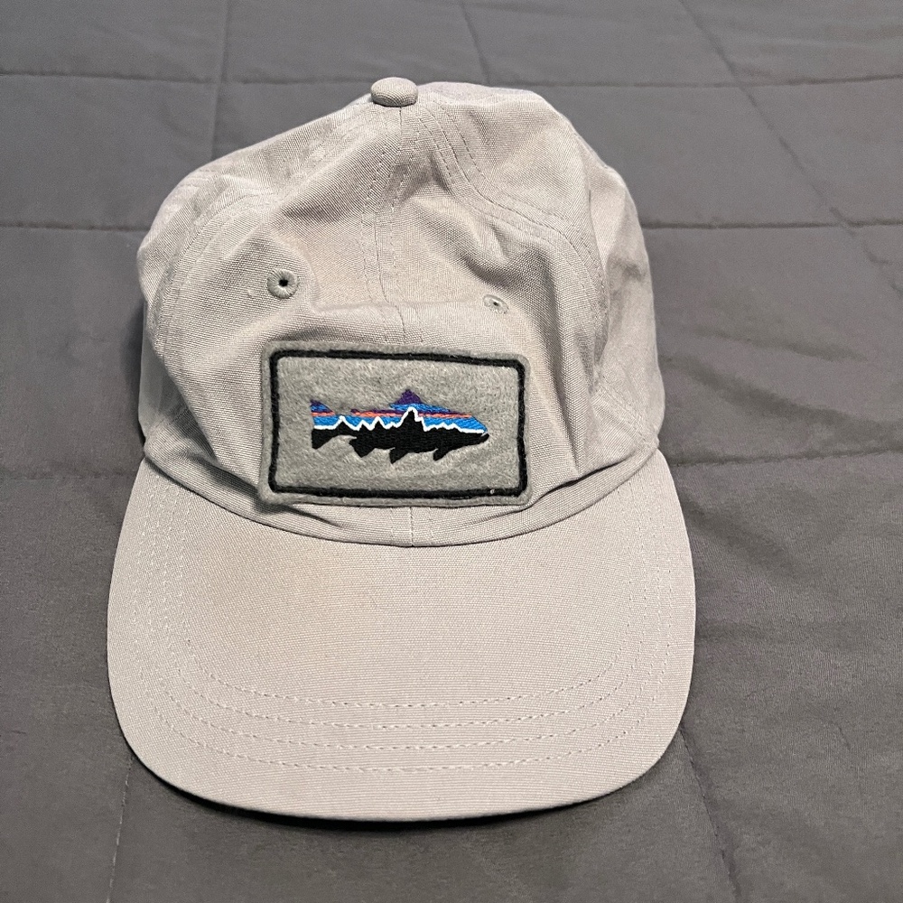 Patagonia Gray Hat with Fish Logo